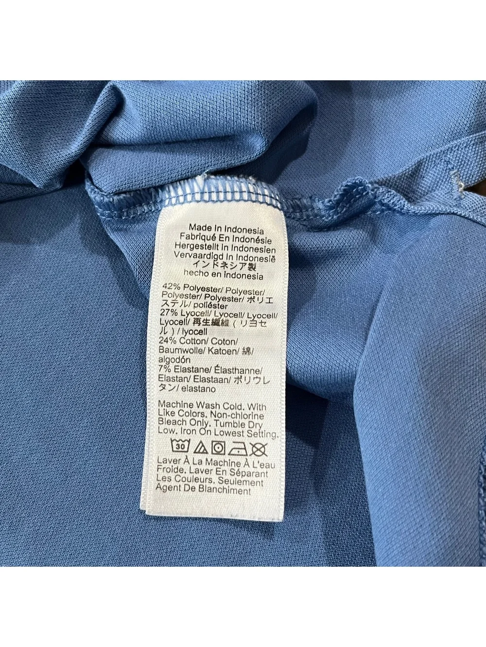 J.Crew Men's Performance Piqué Polo Shirt Blue Size Small